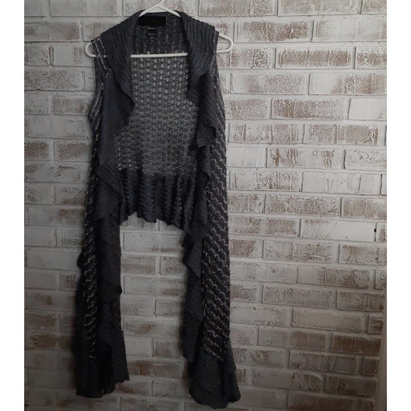 Pepa Pombo Unitalla Knit Tiered Scalloped Fall Sweater/ Wrap - Picture 11 of 16